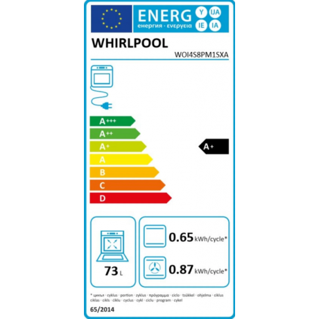 WHIRLPOOL WOI4S8PM1SXA Εντοιζόμενος Φούρνος Άνω Πάγκου 73lt 59.5cm